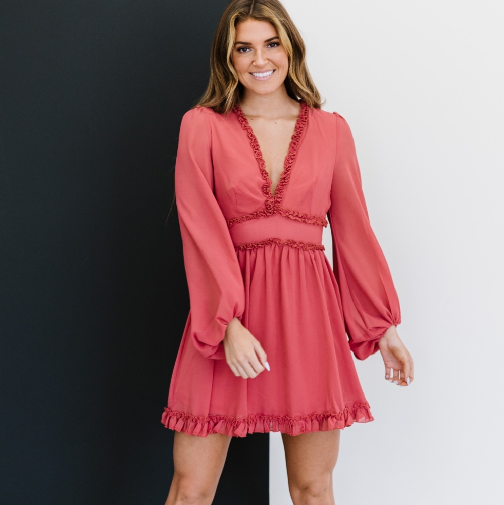 Regal Ruffles Mini Dress